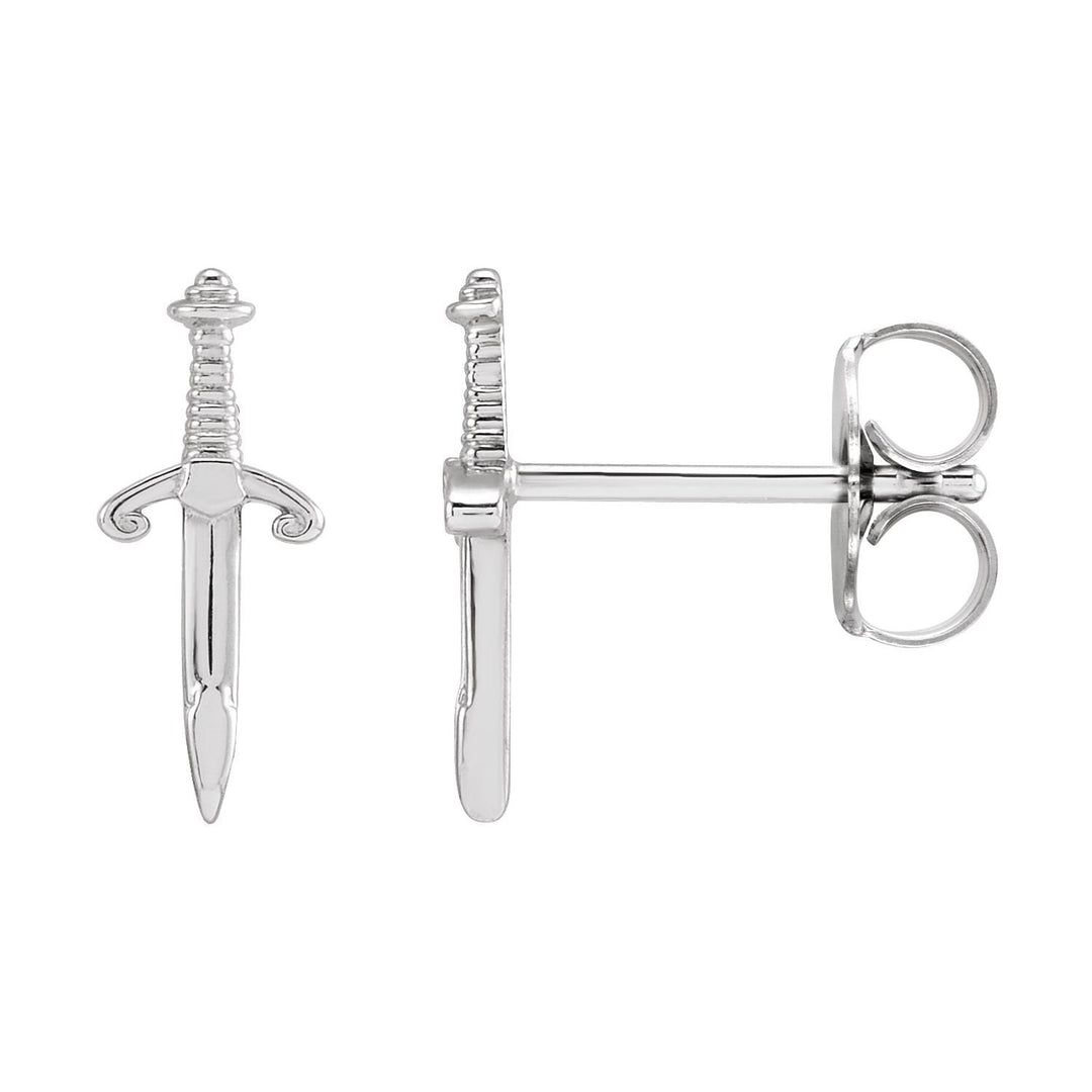 11mm Dainty Sword knife Stud Earrings, Tiny Dagger Earrings