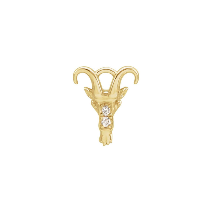 14k yellow gold diamond petite Capricorn dangle.