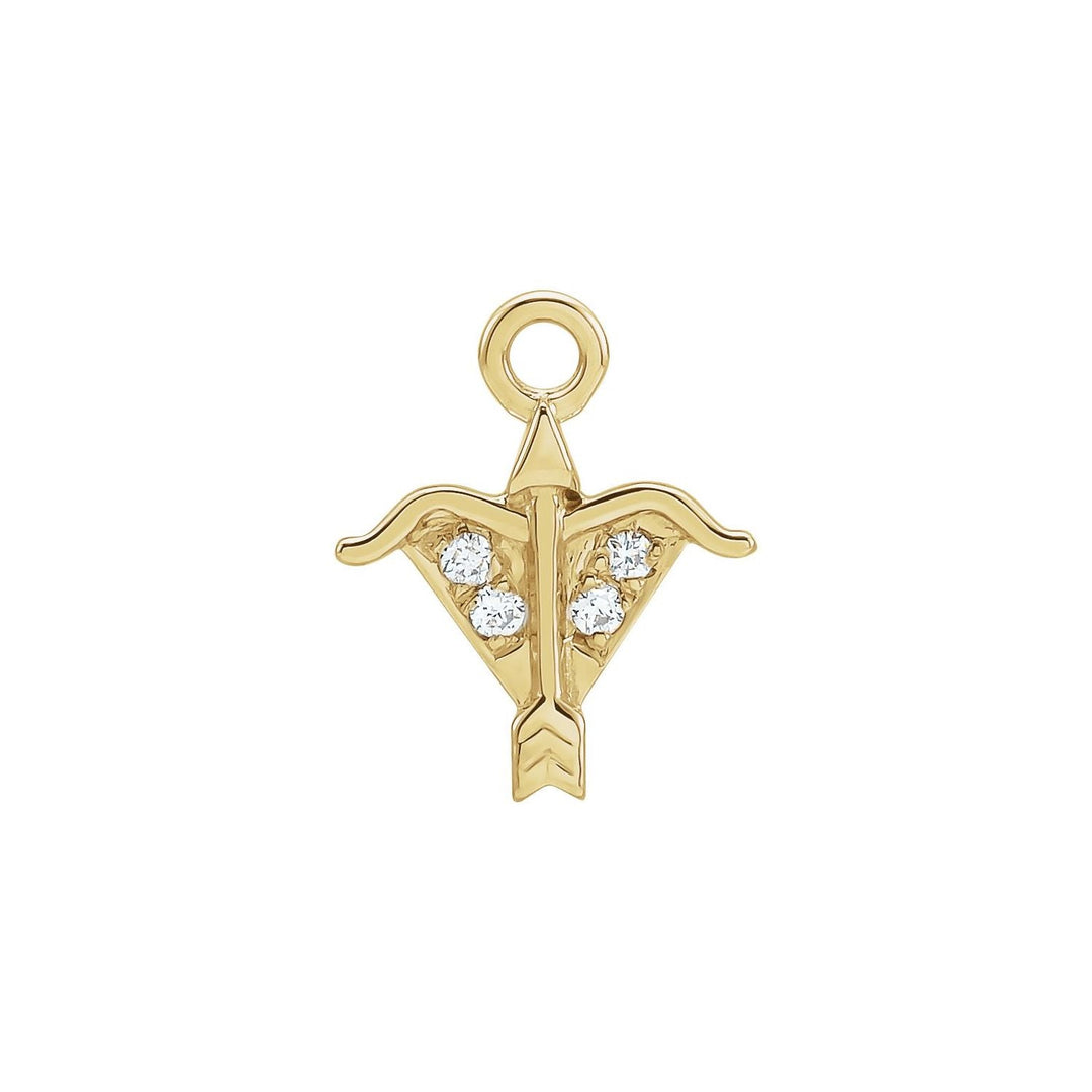 14k gold petite zodiac Sagittarius diamond dangle.