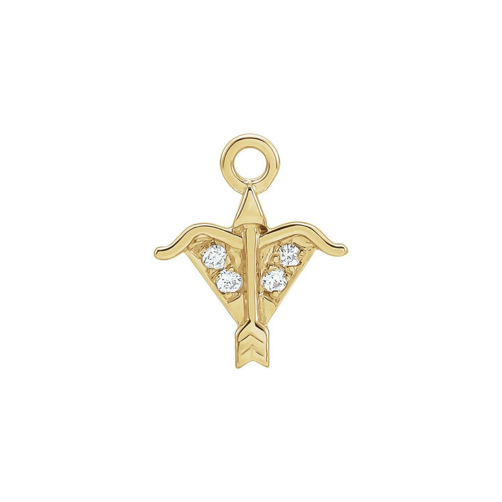 14k gold petite zodiac Sagittarius diamond dangle.