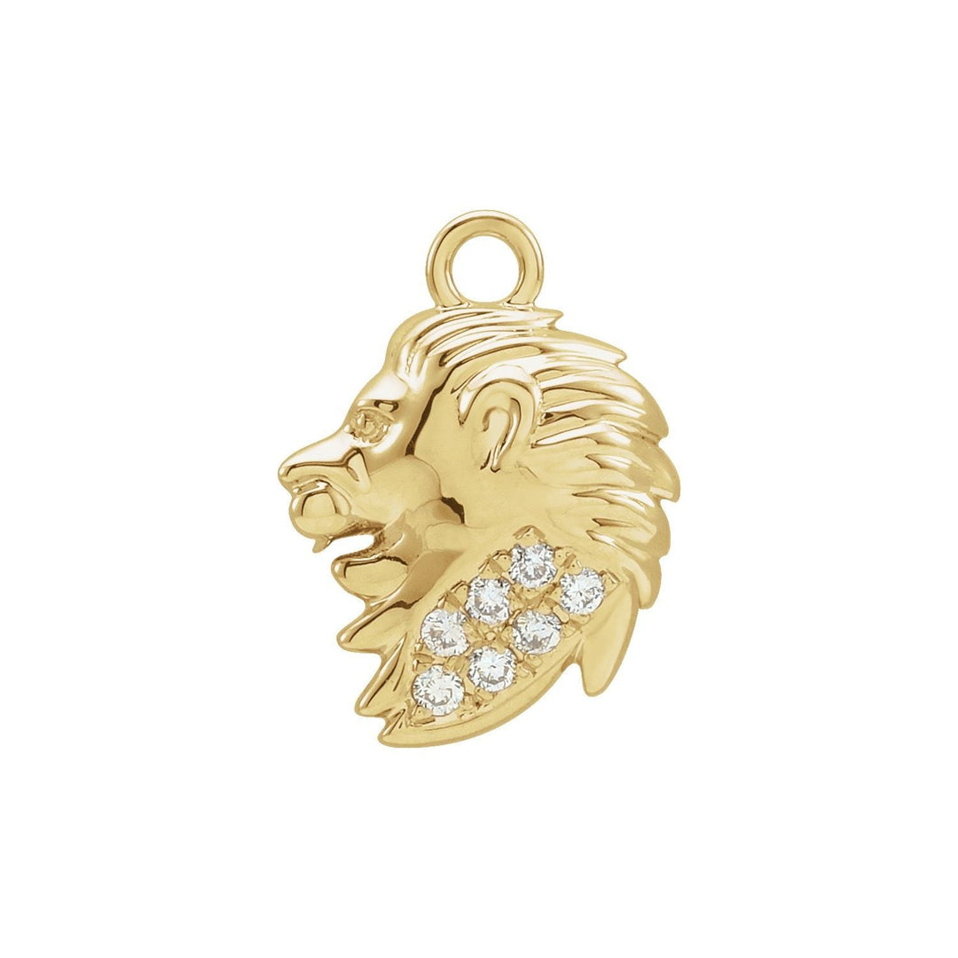 14k yellow gold diamond petite Leo dangle.