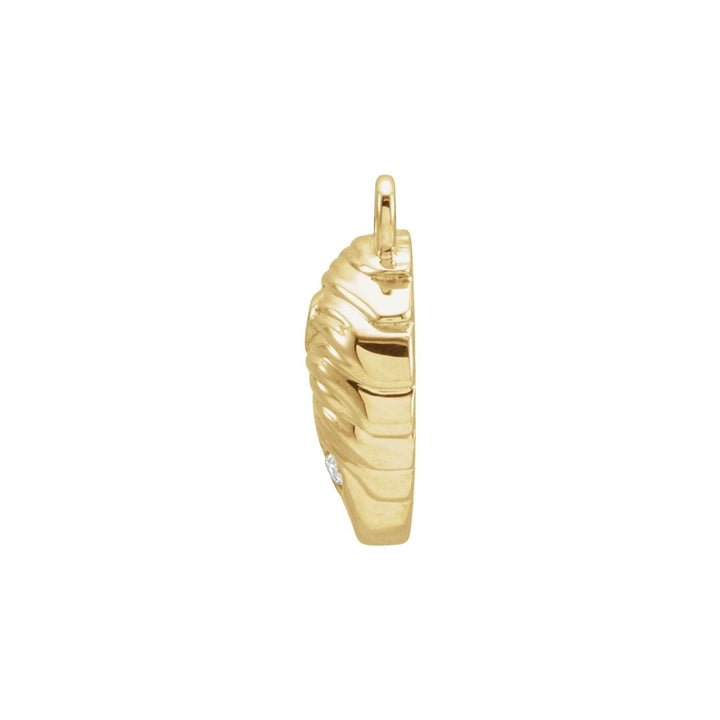 14K Gold Petite Leo Diamond Zodiac Dangle For Charm Earring Pendant Necklace