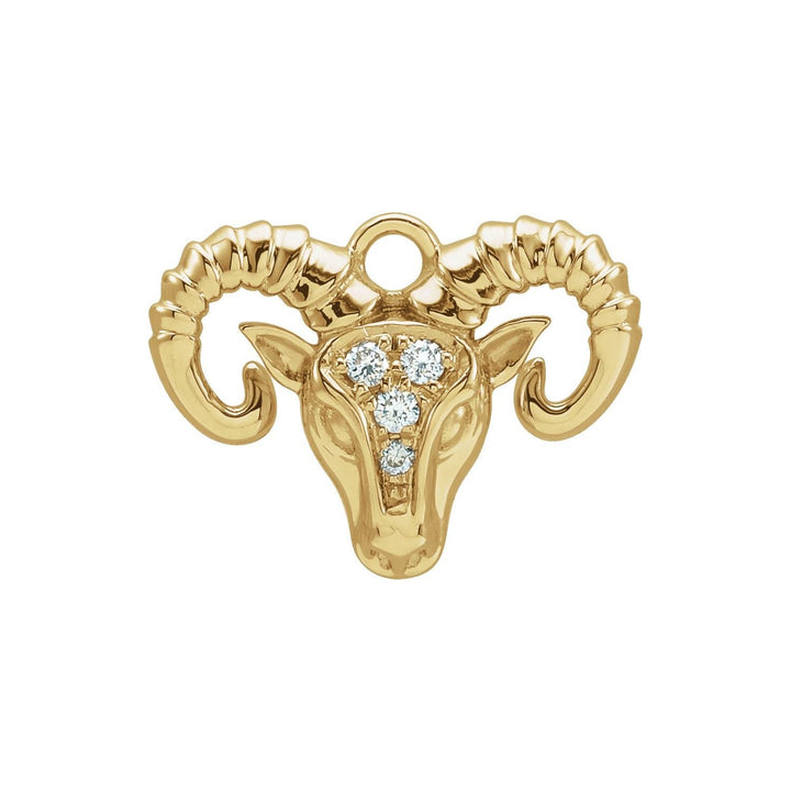 14k yellow gold petite Aries diamond zodiac dangle.