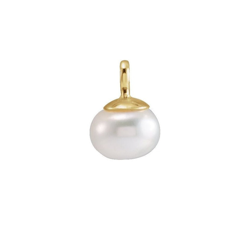 14K Yellow Cultured Freshwater Pearl Drop Charm