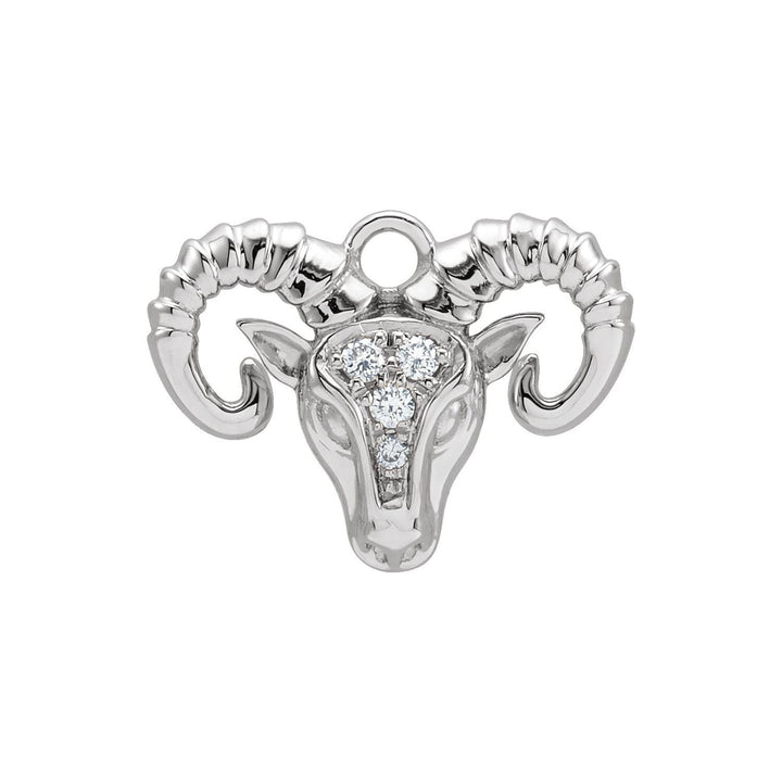 14K Gold Petite Aries Diamond Zodiac Dangle For Charm Earring Pendant Necklace