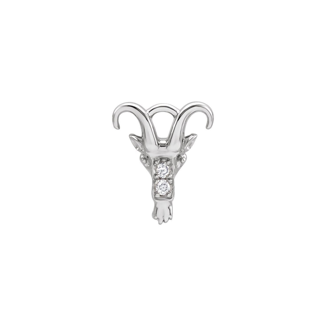 14k white gold diamond petite Capricorn dangle.