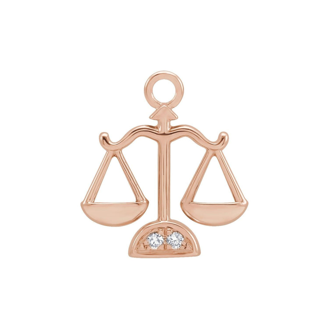 14k rose gold diamond petite Libra dangle.