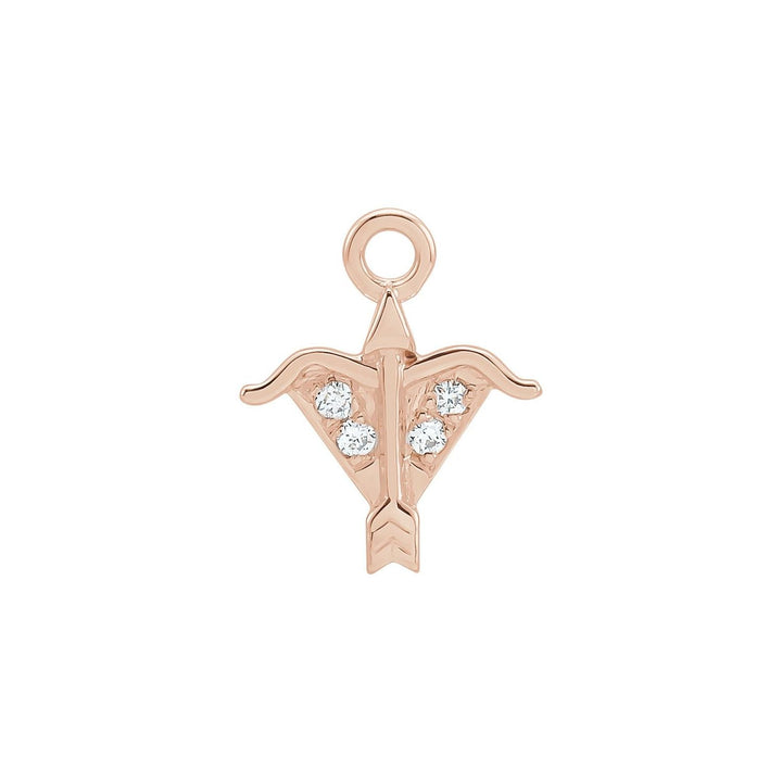 14k rose gold petite zodiac Sagittarius diamond dangle.