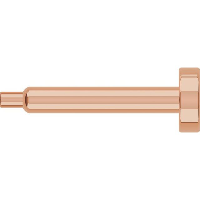 14k rose gold press fit post and back set.