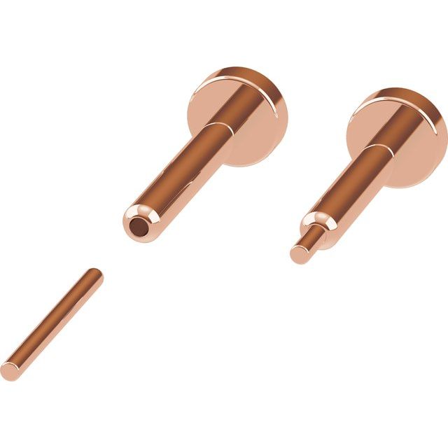 14k rose gold press fit post and back set.