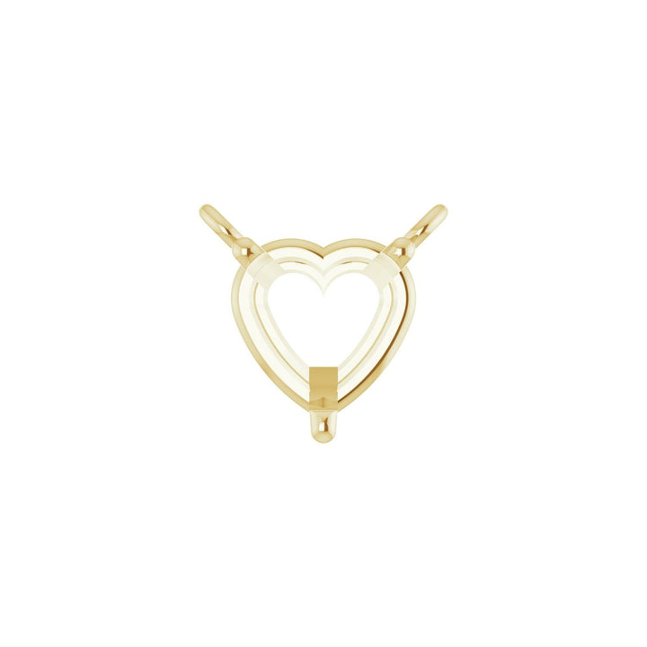 Heart 3-Prong Solitaire Necklace Center Settings