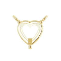 Heart 3-Prong Solitaire Necklace Center Settings