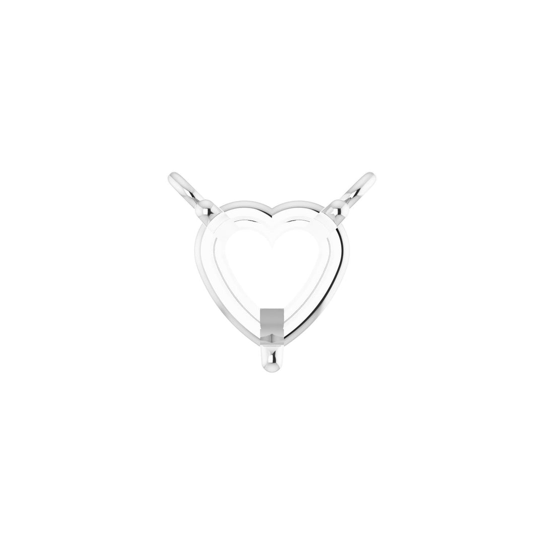 Heart 3-Prong Solitaire Necklace Center Settings