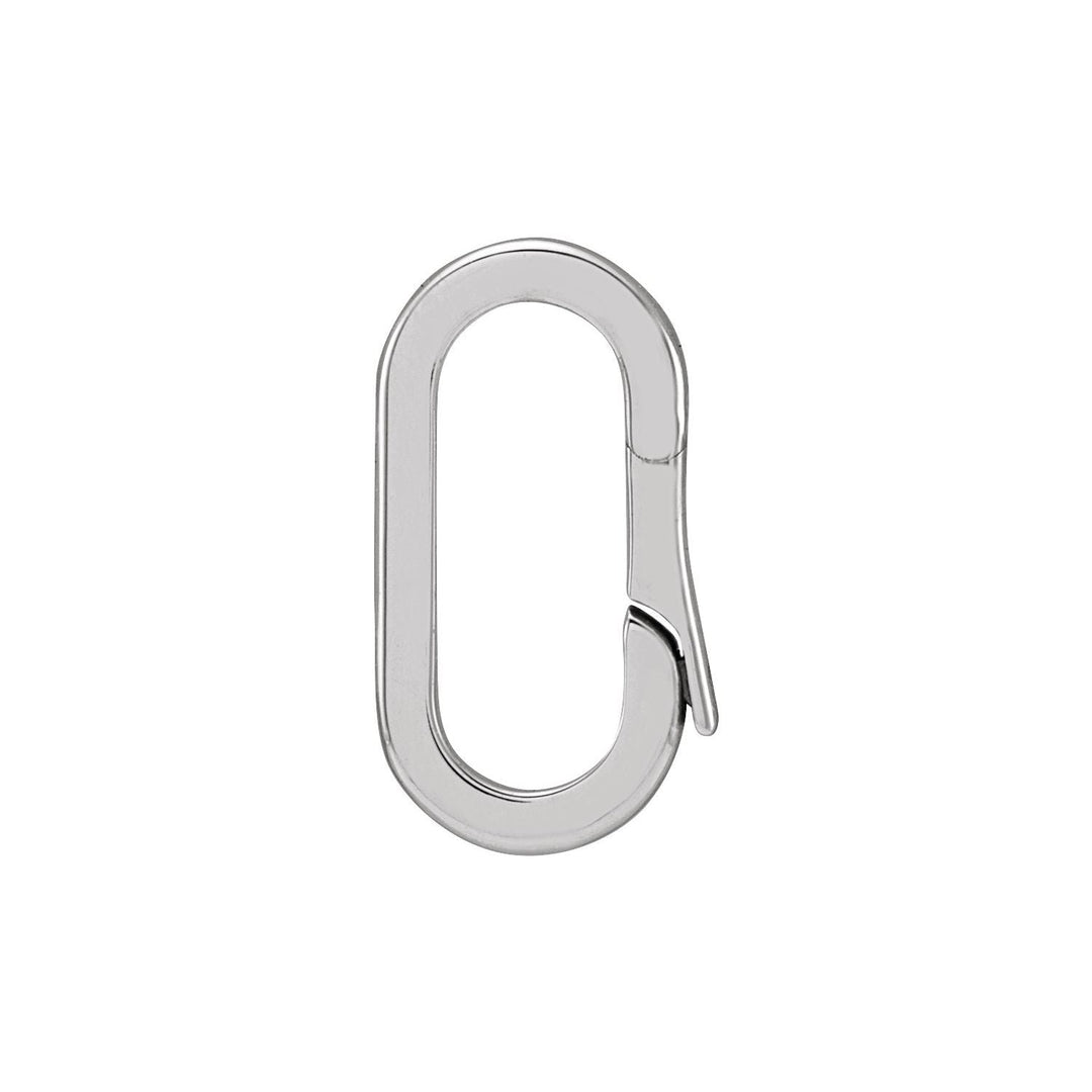 14k solid white gold 10.8x4.1 mm ID elongated charm bail.
