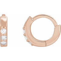 Diamond Accented Huggies Earrings 8mm