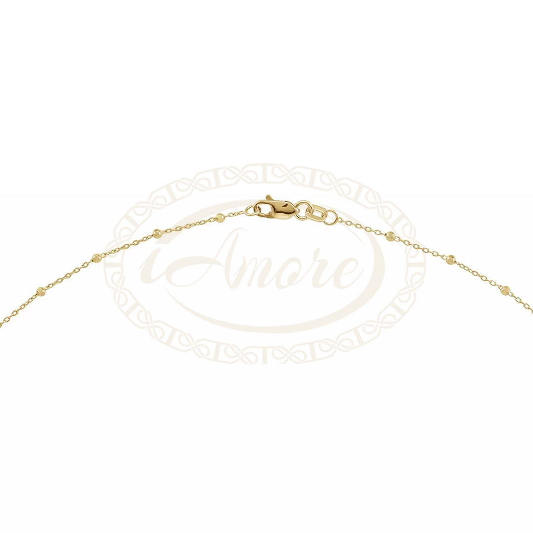 14K Gold Ball Chain Beaded Cable Chain Satellite chain