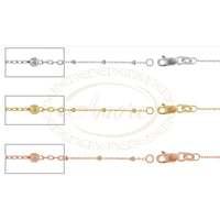 14K Gold Ball Chain Beaded Cable Chain Satellite chain
