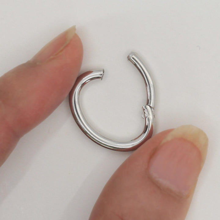 Sterling Silver Oval Hinged 21mm Hook Clasp Connectors