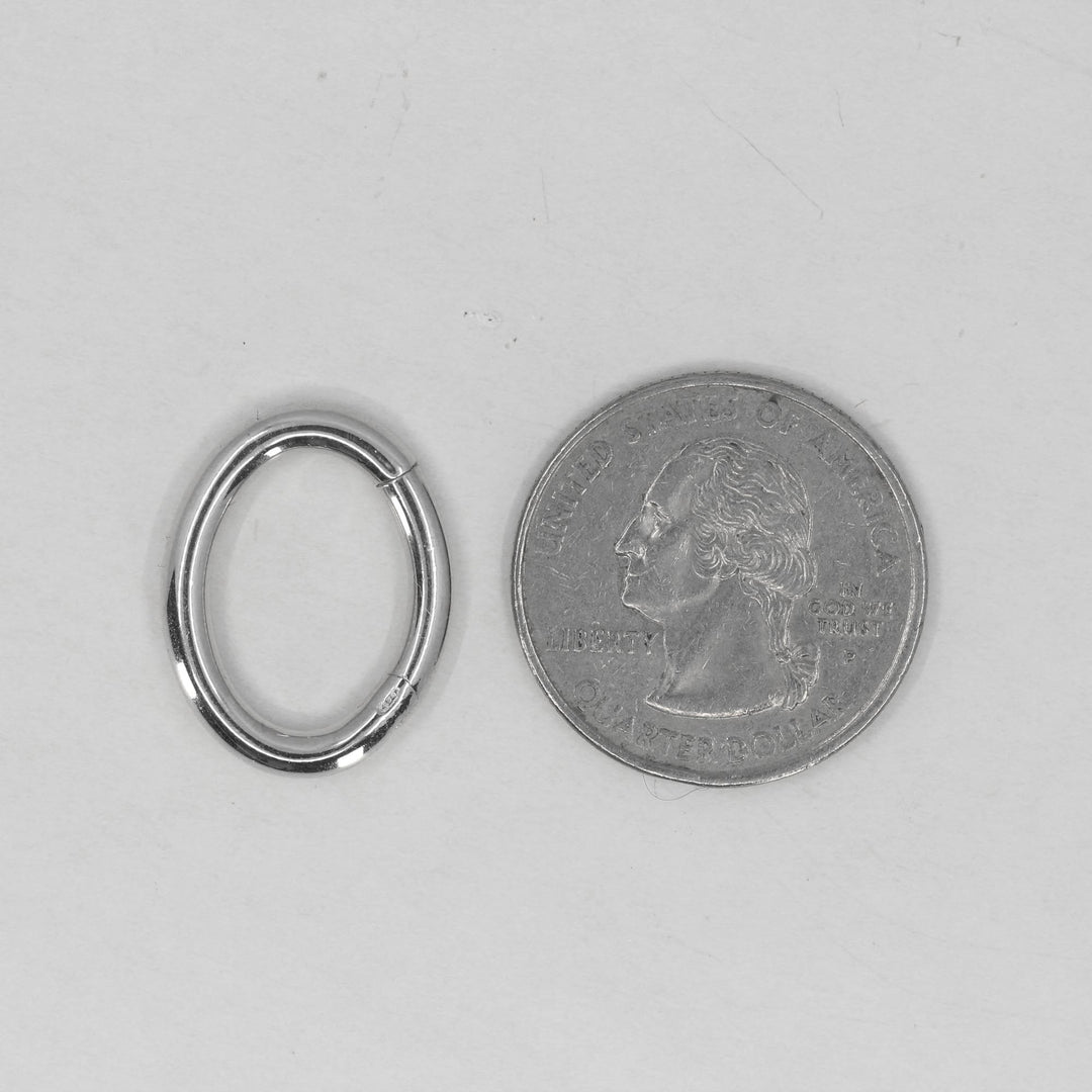 Sterling Silver Oval Hinged 21mm Hook Clasp Connectors