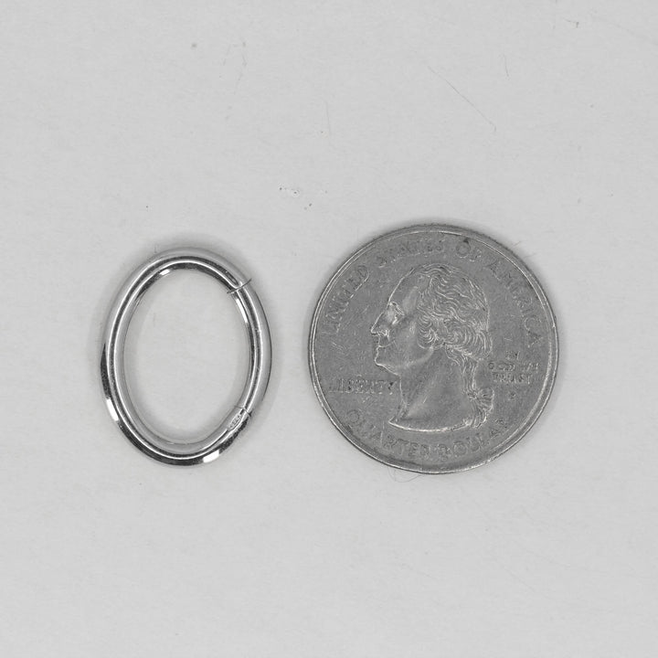 Sterling Silver Oval Hinged 21mm Hook Clasp Connectors