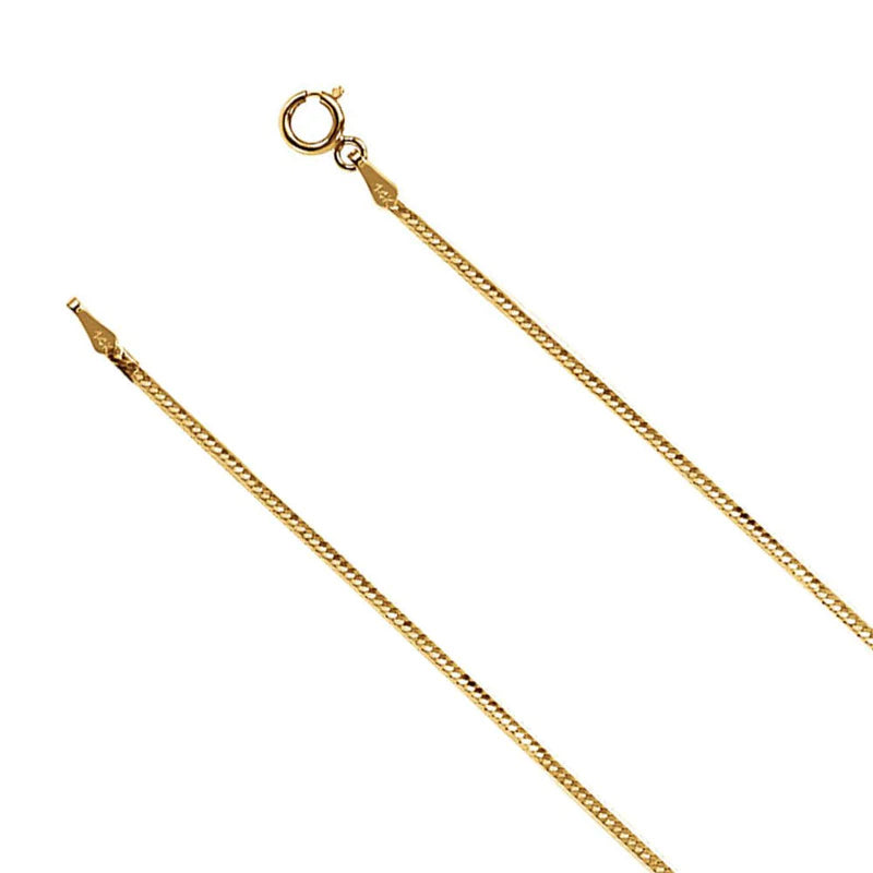 14K Yellow 1.5mm Herringbone Chain Bracelet Layering Necklace