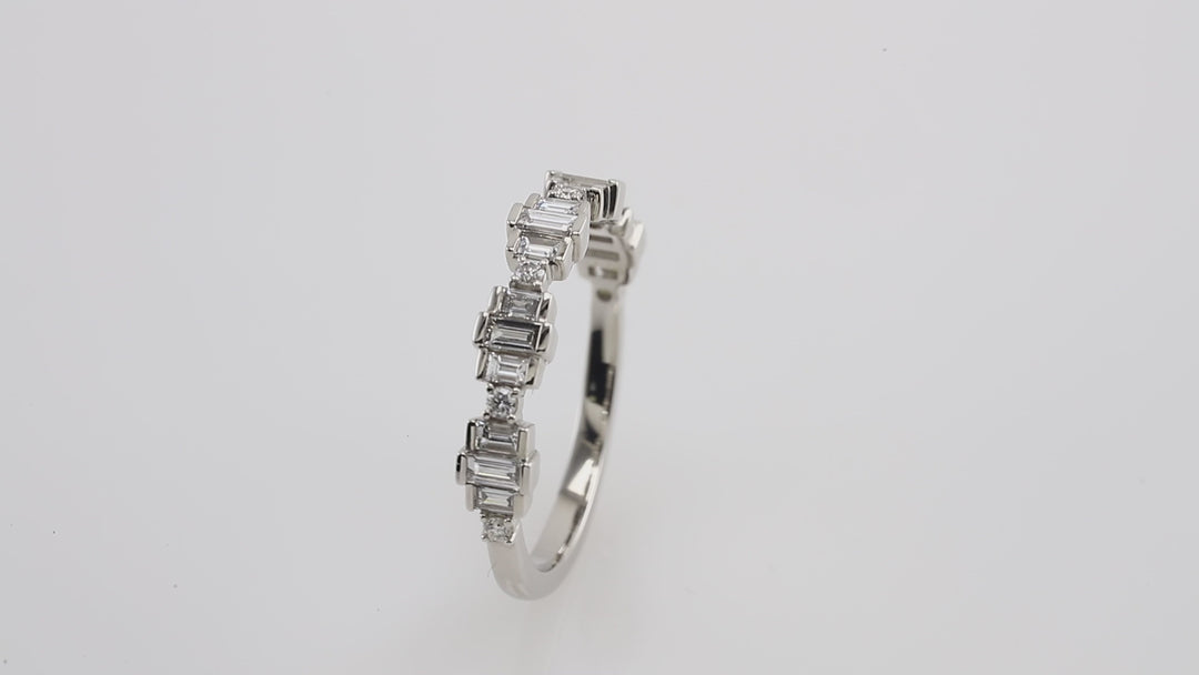 Geometric 5/8 CTW Diamond Anniversary Band Ring Size 7