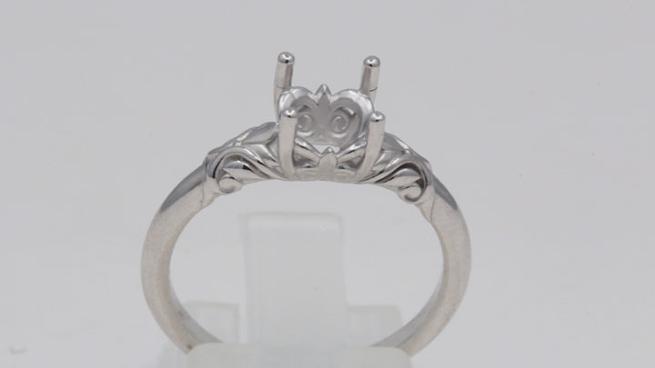 Sculpted Solitaire Round Engagement Ring Mounting Size 7