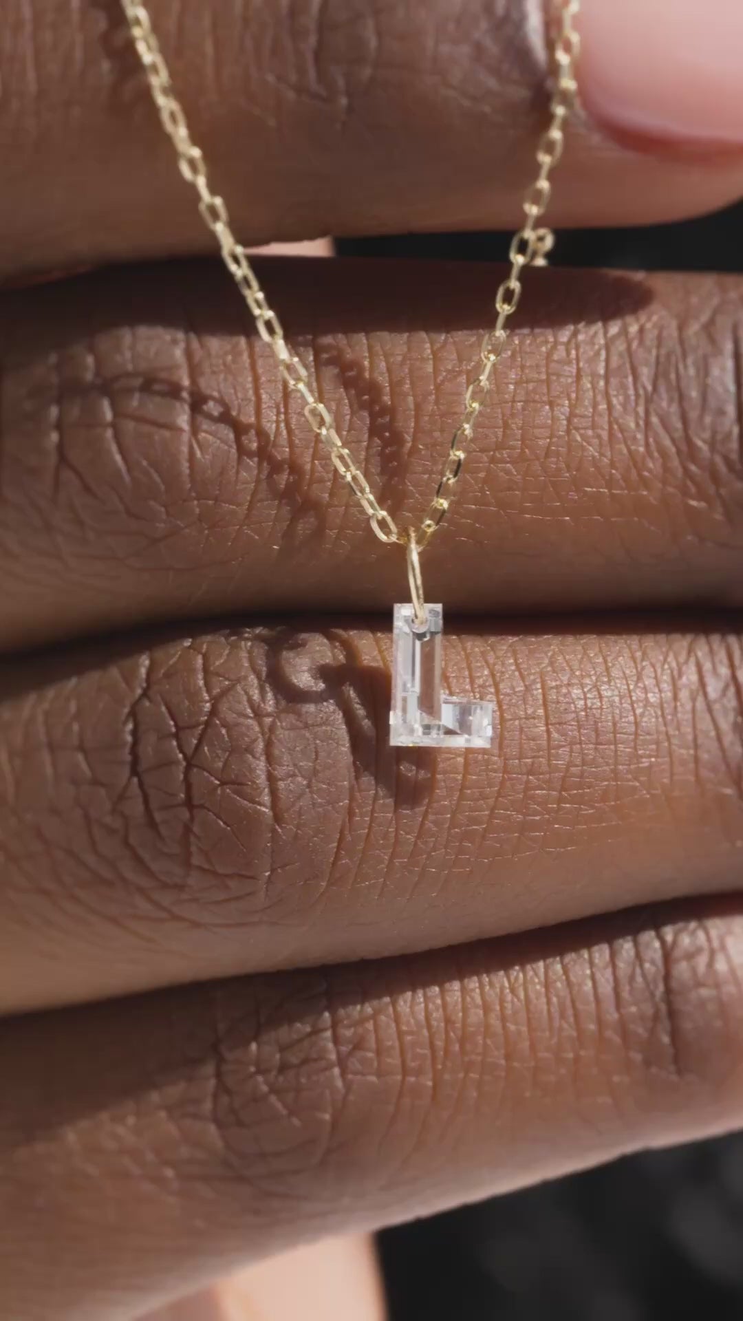 Alphabet Letter Lab-Grown Diamonds Dangle Charm Pendant