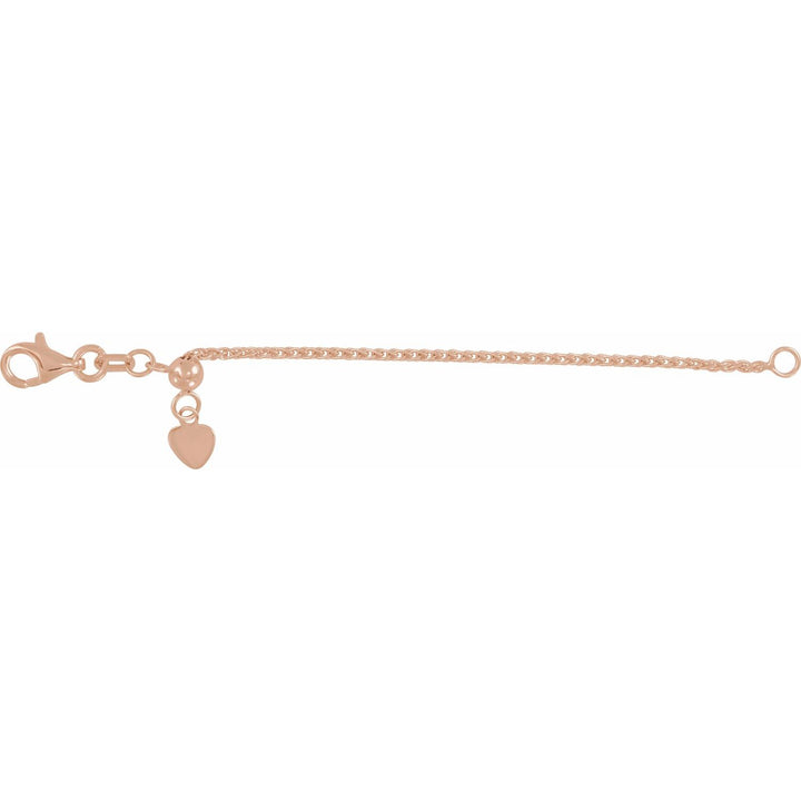 3 Inch Adjustable Wheat Chain Extender with Heart Tag