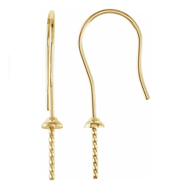 18K Gold Earring Mounting for 14 mm Pearl