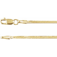 14K Yellow 1.6mm Herringbone Chain Bracelet Layering Necklace