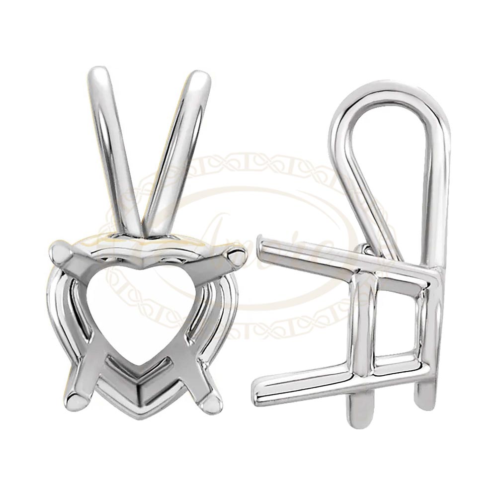 Heart Solitaire Basket Pendant Setting Mountings