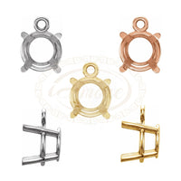 4 Prong Round Basket Dangle Setting Mountings