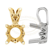 Round Solitaire Scroll Pendant Setting Mountings