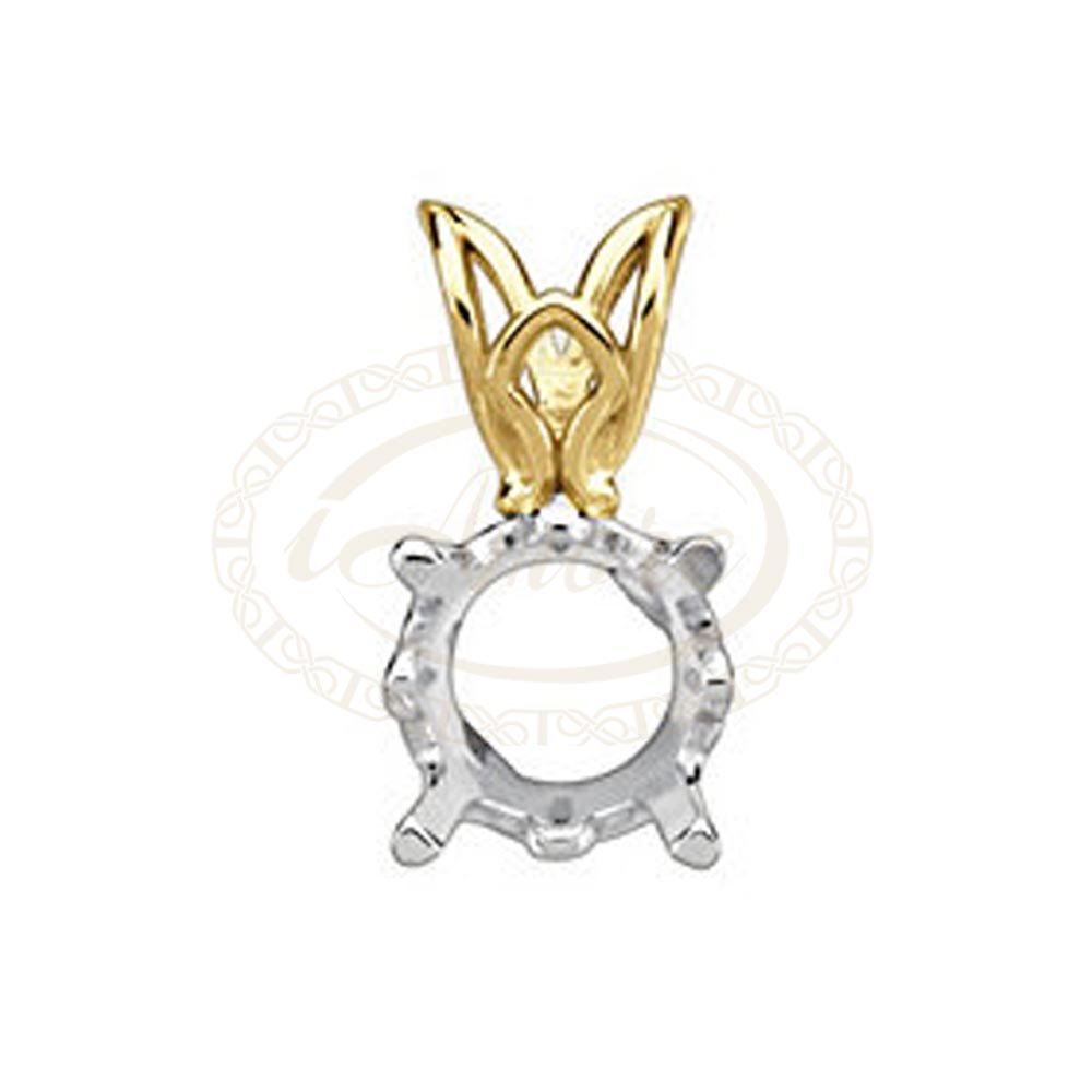 Round Solitaire Scroll Pendant Setting Mountings