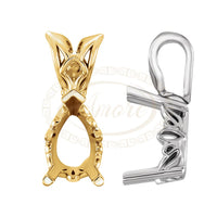 Pear Solitaire Scroll Pendant Setting Mountings