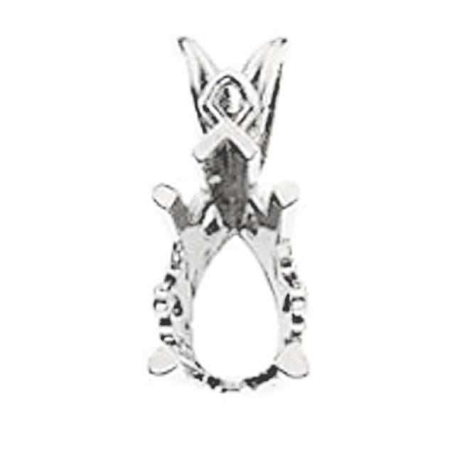 Pear Solitaire Scroll Pendant Setting Mountings