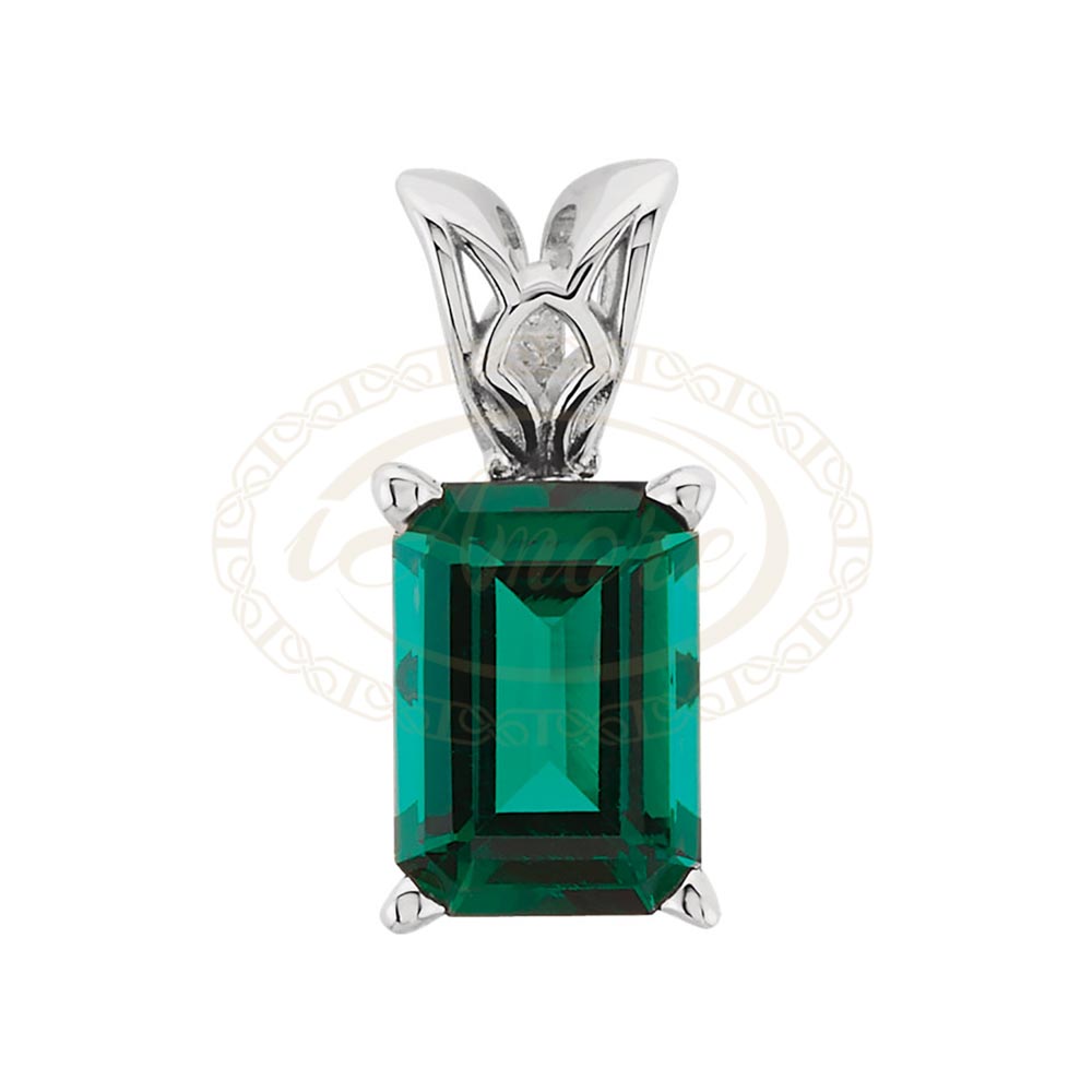 Emerald Solitaire Scroll Pendant Setting Mountings