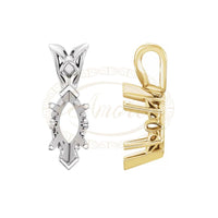 Marquise Solitaire Scroll Pendant Mountings