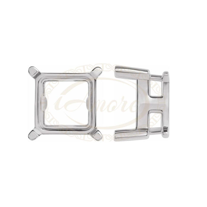 Square Solitaire Basket Slide Pendant Mounting