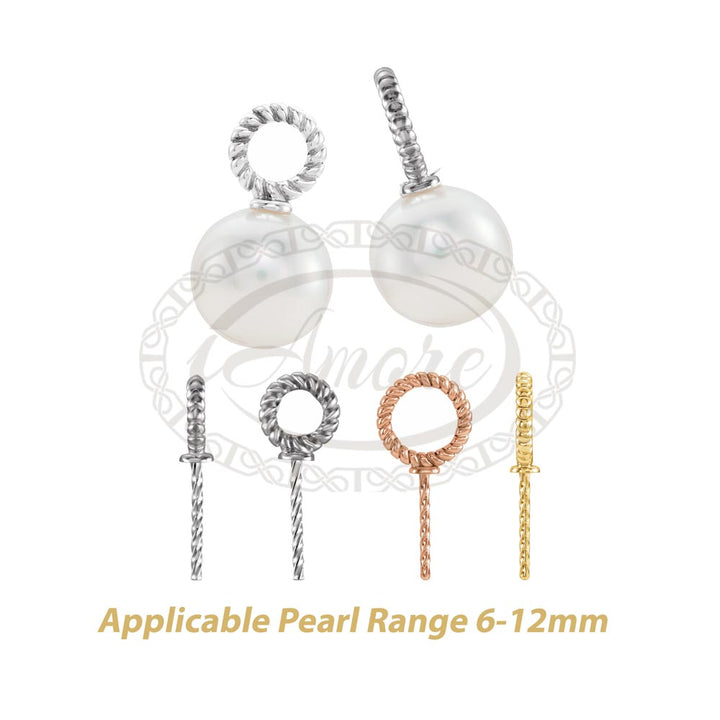 Pearl Rope Bail Pendant Mounting for 6-12 mm Pearl