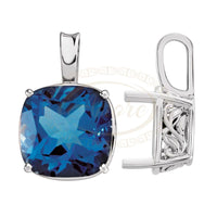Cushion Laurel Scroll Solitaire Pendant mountings