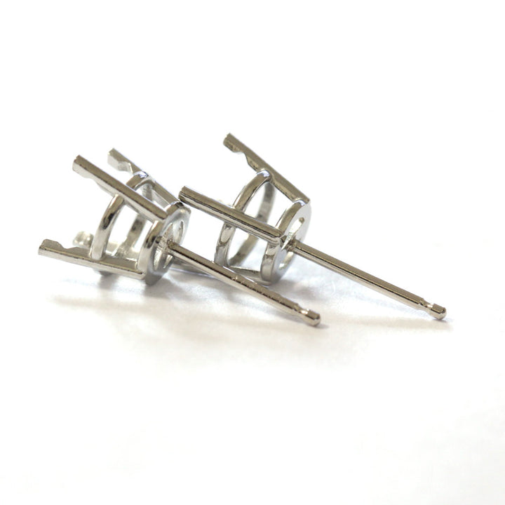 Round Pre-Notched Basket Stud Earring Mounting