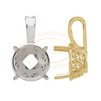 Round Laurel Scroll Solitaire Pendant mountings