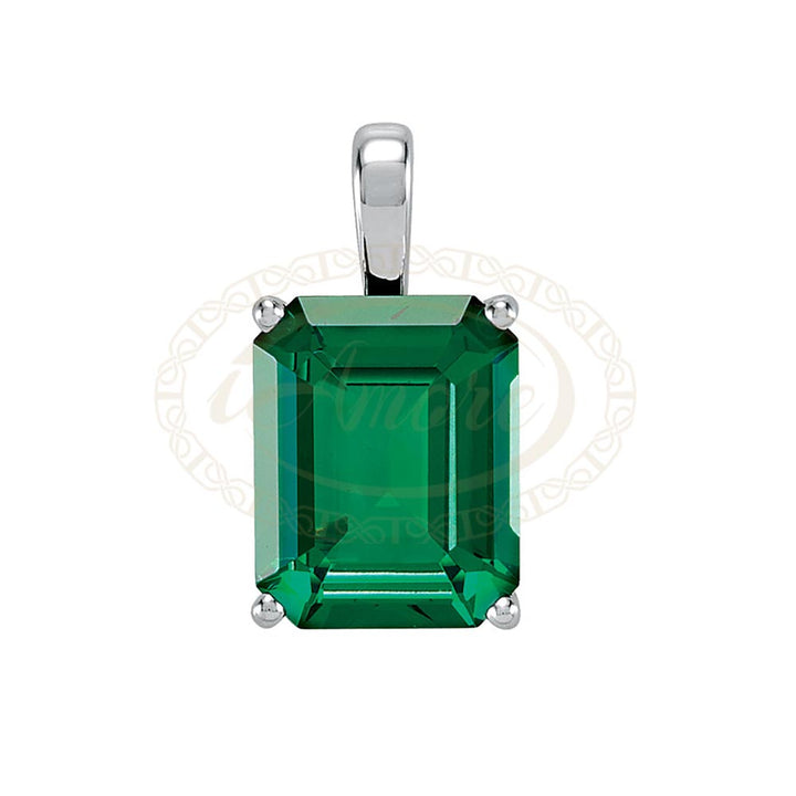 Emerald Solitaire Vintage Scroll Pendant Setting Mounting