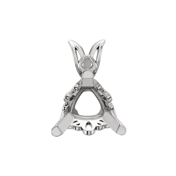 Trillion Solitaire Scroll Pendant Setting Mountings