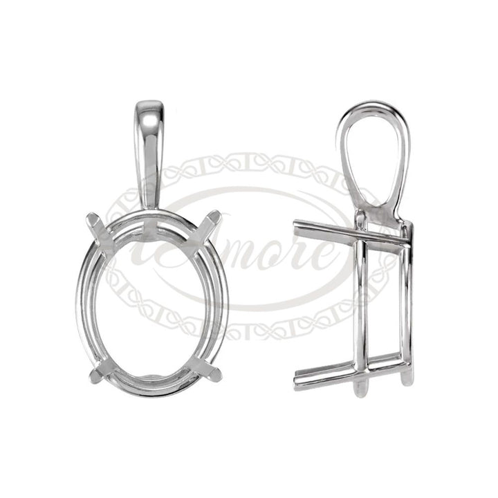 Oval Solitaire Basket Pendant Setting Mountings