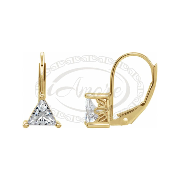 Triangle Scroll Setting Lever Back Earring Mounting