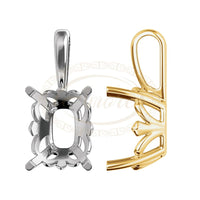 Cushion Fleur De Lis Solitaire Pendant Setting Mounting