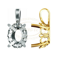 Oval Solitaire Fleur-de-lis Pendant Setting Mounting